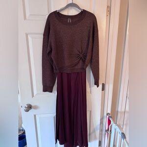Anthropologie Burgundy and Plum two-fer Dress